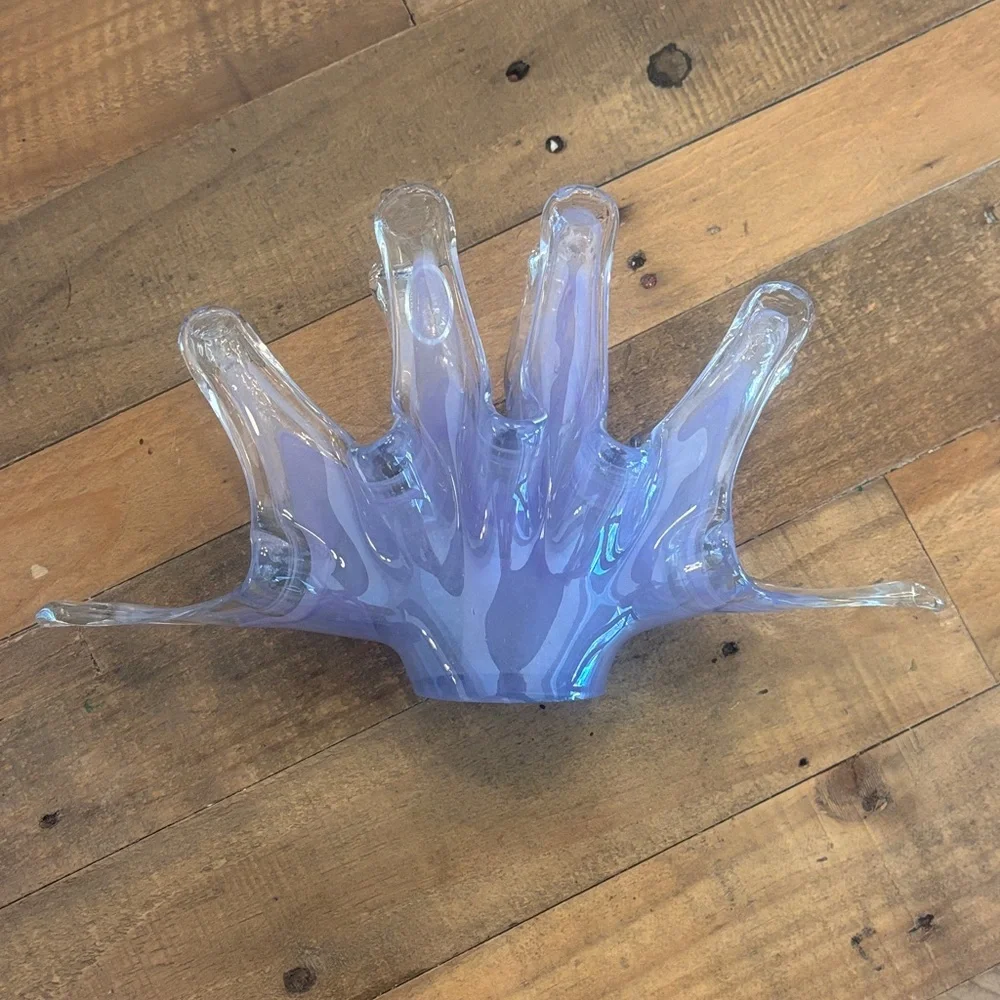 Murano Glass Vetro Eseguito 6" Tall x 12" Long Open Lace Art - Picture 1 of 5